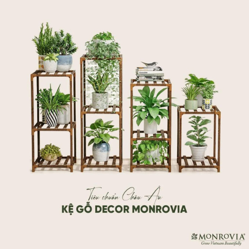 Kệ gỗ decor MONROVIA từ 6 đến 15 tầng, mua 1 được 4, tiêu chuẩn Châu Âu